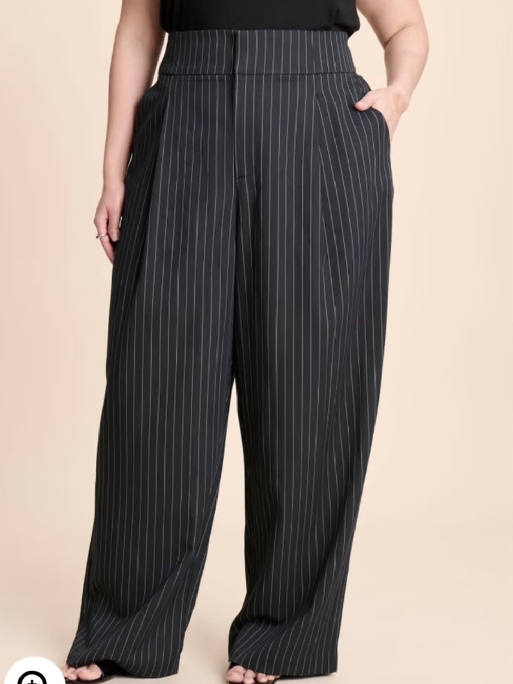 Like New Eloquii Corset Pinstripe Wide Leg Trouser Size 20